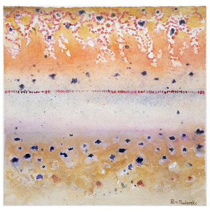 Atlantic Salmon Stages  - Abtract watercolour original painting - Original Watercolour Art by Canadian Artist Pamela Paulenko, painting Ontario wildlife