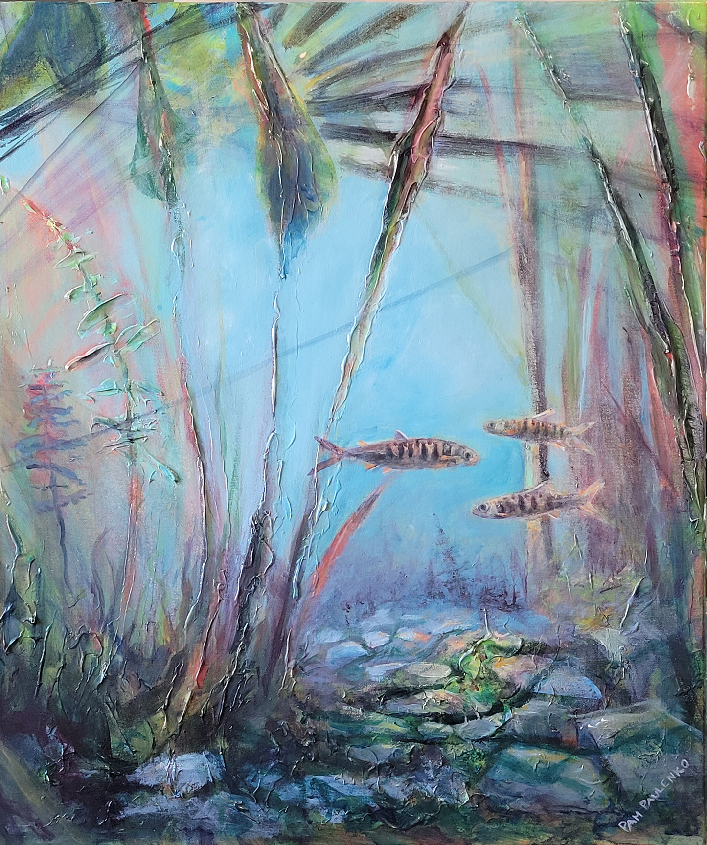 Conversations With Friends | Original Acrylic Painting - Original Watercolour Art by Canadian Artist Pamela Paulenko, painting Ontario wildlife
