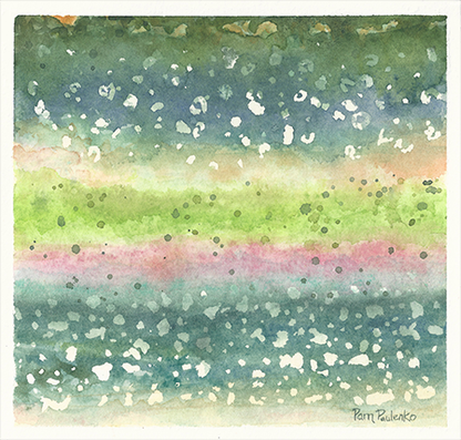 Trout Colour Jubilee Original - Original Watercolour Art by Canadian Artist Pamela Paulenko, painting Ontario wildlife