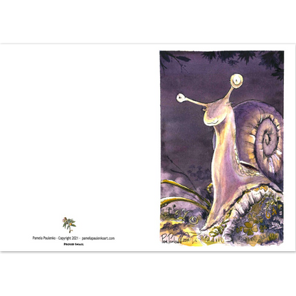 Proud Snail Cards - Original Watercolour Art by Canadian Artist Pamela Paulenko, painting Ontario wildlife